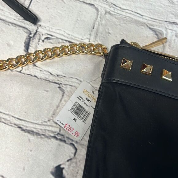 Michael Kors, black Crossbody with gold stud and chain detail - Picture 3 of 11